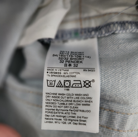 GAP Cheeky Straight High-rise Raw Edge Hem Jeans Denim Size 32/14S W-655 - Picture 9 of 9